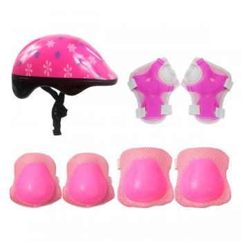 KIT RADICAL PLUS INFANTIL STAR PINK CAPACETE+JOELHEIRA +COTOVELEIRA