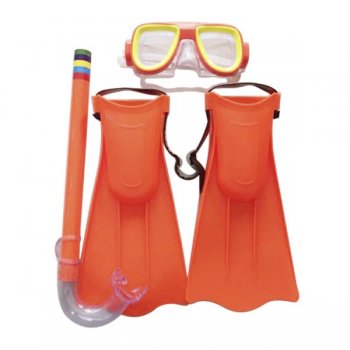 KIT PARA MERGULHO INFANTIL 3PCS MASCARA+SNORKEL+PAR DE PE DE PATO DM SLPASH