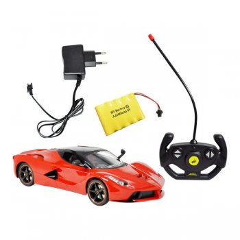 CARRO CONTROLE REMOTO SEM FIO SPORT 4 FUNCOES 1:14 COM LUZ E  RECARREGAVEL