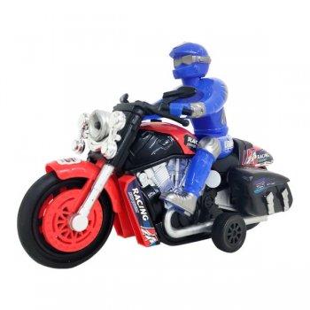 MOTO FRICCAO RACING COM BONECO LUZ E SOM CORES SORTIDAS