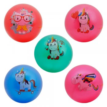 BOLA VINIL  ESTAMPAS SORTIDAS 22 CM UNICORNIO