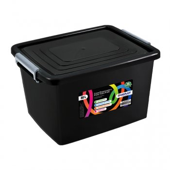 CAIXA ORGANIZADORA C/ TAMPA PRETA 30LTS