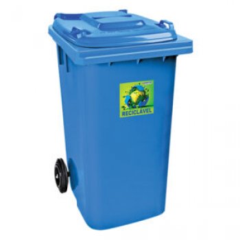 CESTO FECHADO 240L - AZUL ARQPLAST