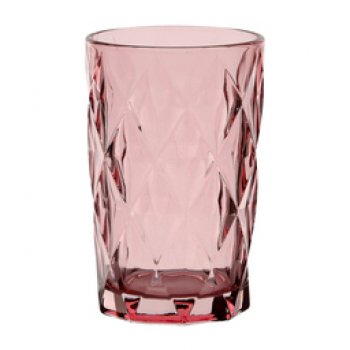 88058-COPO DIAMANTE 350ML ROSA 6 PÇS