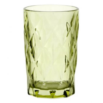 88060-COPO DIAMANTE 350ML VERDE 6PÇS