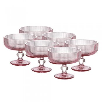 88321-TAÇA SOBREMESA VERSALHES ROSA 6PÇS