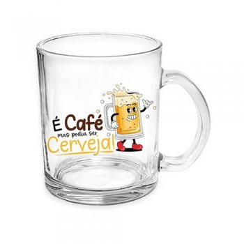 88405- CANECA CAFÉ MAS É CERVEJA 330ML