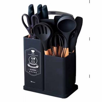 7626-KIT DE UTENSÍLIOS CALIFORNIA PRETO