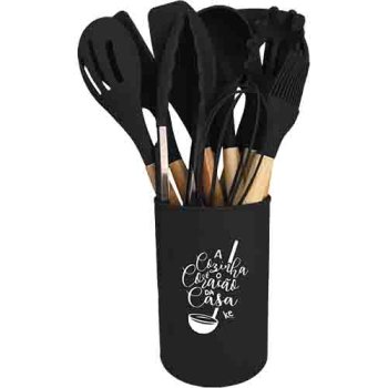 9424- KIT TALHERES CHICAGO 12 PÇS PRETO