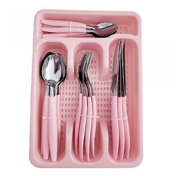 8427-KIT DE TALHERES CANADÁ ROSA 24PÇS