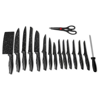 9447- CJ DE FACAS MÔNACO 16PÇS PRETO
