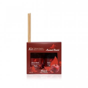 KIT AROMAS BRASIL DIFUSOR E SABONETE 250ML MAÇA E CANELA