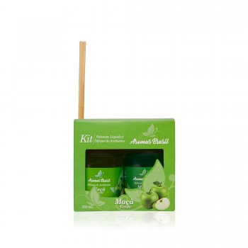 KIT AROMAS BRASIL DIFUSOR E SABONETE 250ML MAÇA VERDE