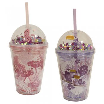 10393- COPO C/CANUDO FAUNA 380ML