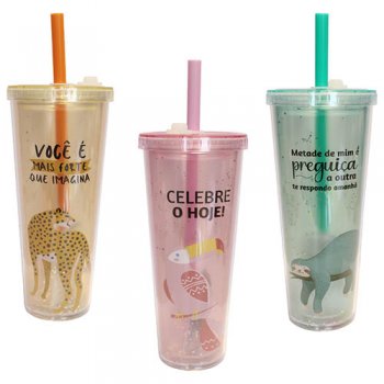 10398- COPO C/CANUDO COLOR ANIMALS