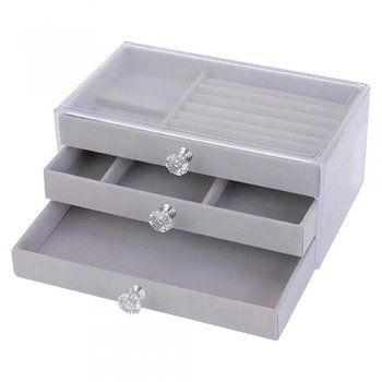 9636- PORTA JÓIAS CRISTAL 3 ANDARES