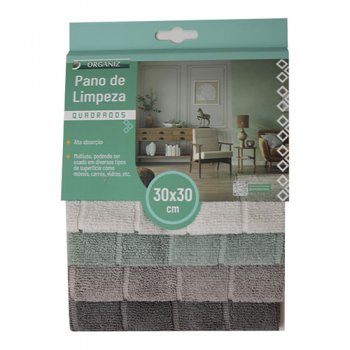 9655- PANO DE LIMPEZA QUADRICULADO 4PÇS