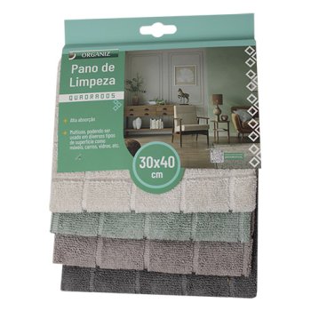 9658-PANO DE LIMP QUADRICULADO 4PÇS