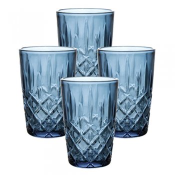 88740- CJ COPOS LOUVRE SAFIRA 350ML 4PÇS