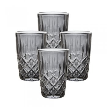 88743- CJ COPOS LOUVRE TITÂNIO 350ML 4P