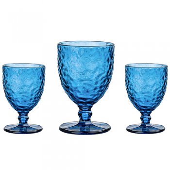 88848- CJ TAÇA MARTELADO SAFIRA 350ML 3P