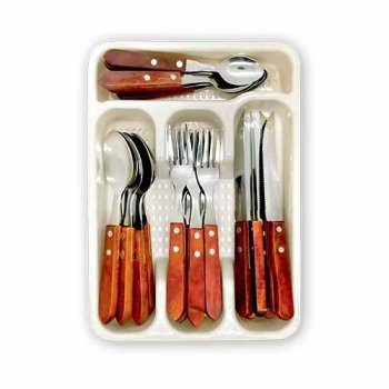 7852-KIT DE TALHERES KE WOOD 24 PÇS
