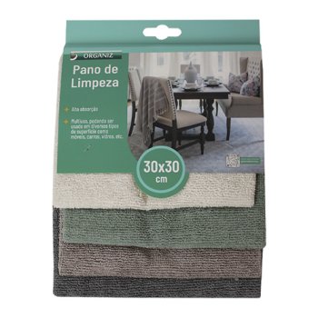 9649- PANO DE LIMPEZA 4PÇS 30X30CM