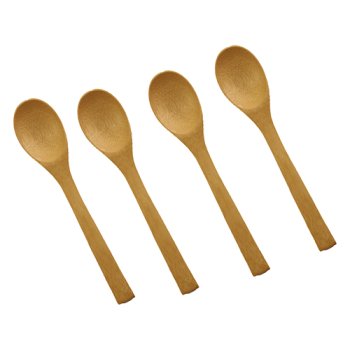 10307- KIT 4 COLHERES DE BAMBU 17CM