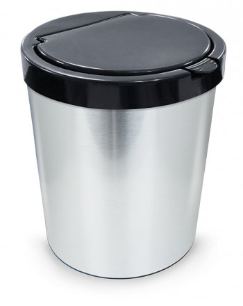 LIXEIRA P/ ESCRITORIO 10L - LABEL INOX - C/ TAMPA