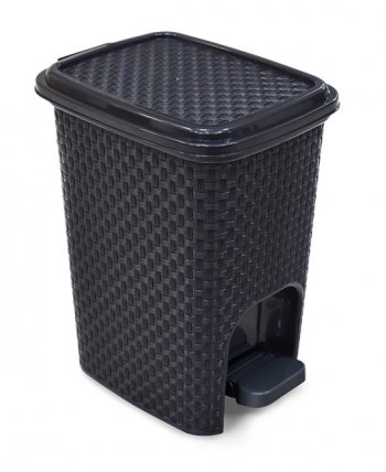 LIXEIRA RATTAN PRETA C PEDAL 7L