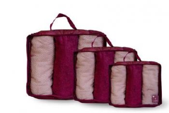 Kit travel Bag c/ 03 peça s P/M/G  Vinho