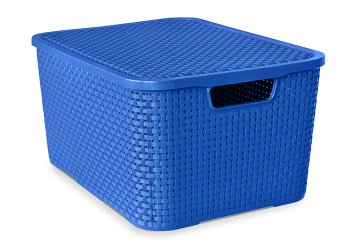 ORGANIZADOR RATTAN C/ TAMPA 07 LITROS - AZUL