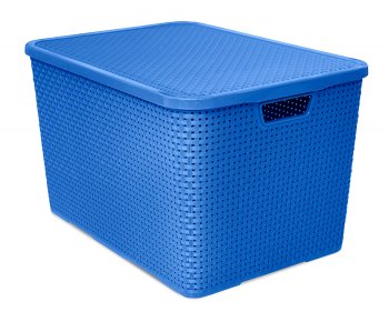 ORGANIZADOR RATTAN C/ TAMPA 40 LITROS - AZUL