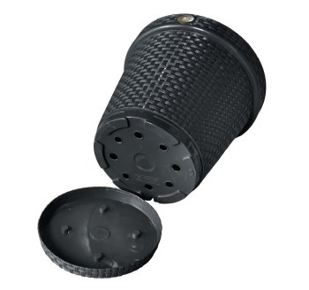 VASO REDONDO RATTAN PRETO 10L ANTI DENGUE