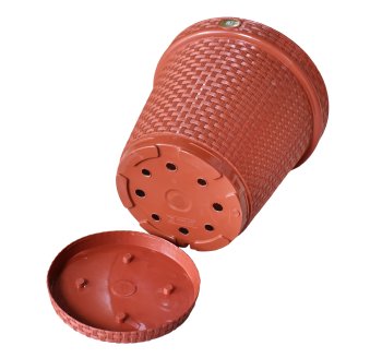 VASO REDONDO RATTAN TERRACOTA 36L ANTI DENGUE