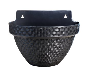 VASO DE PAREDE MEIA LUA RATTAN PRETO 3LT ANTI DENGUE