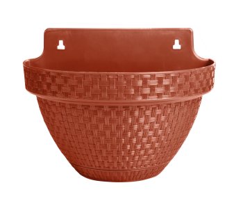 VASO DE PAREDE MEIA LUA RATTAN TERRACOTA 3LT ANTI DENGUE