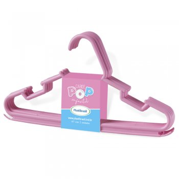 Cabide Pop Infantil Kit com 5 – Rosa