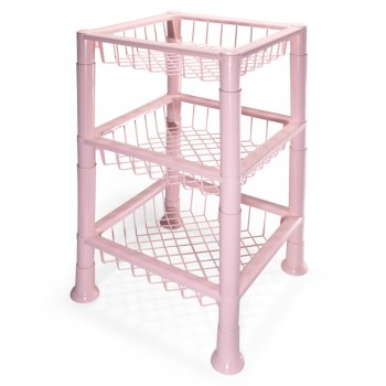 Organizador/Fruteira Premium 3 Andares – Rosa Encanto