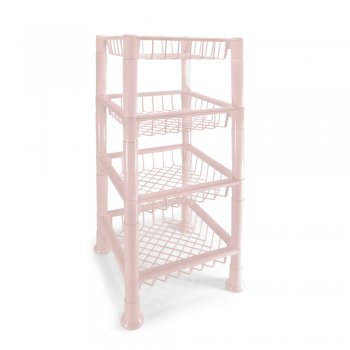 Organizador/Fruteira Premium 4 Andares – Rosa Encanto