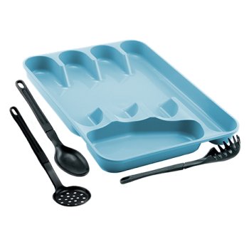 Kit Cozinha 5 - Organizador Talher e 3 Talheres Nylon