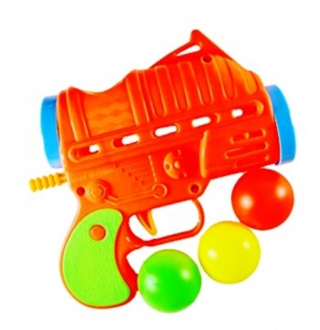 PISTOLA LANCA BOLINHA DE PLASTICO C/ ACESSORIOS CX 198