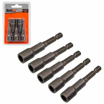 BF SOQUETE CANHAO MAGNETICO 5/16POL X 65MM 5PCS